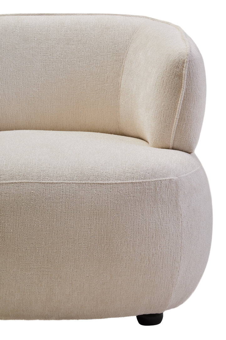 Ophelia Ivory Chenille Curved Chair