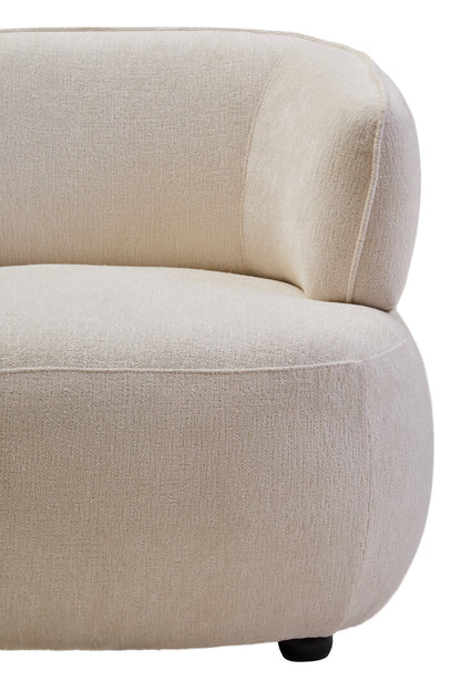Ophelia Ivory Chenille Curved Chair