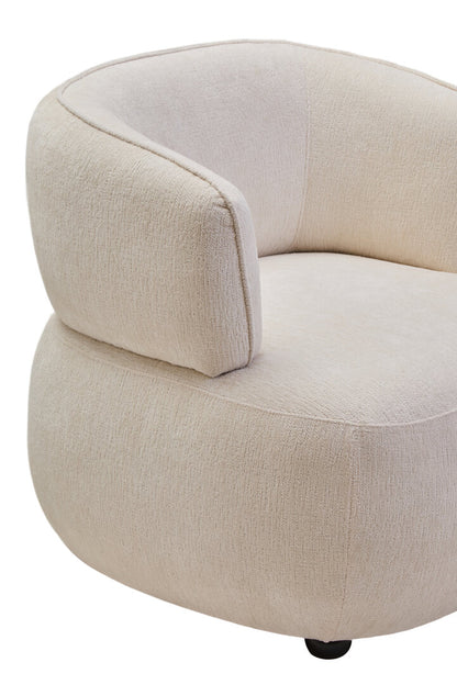 Ophelia Ivory Chenille Curved Chair