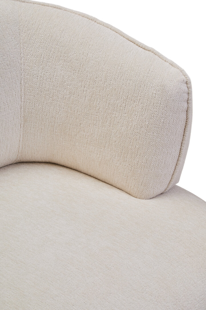 Ophelia Ivory Chenille Curved Chair