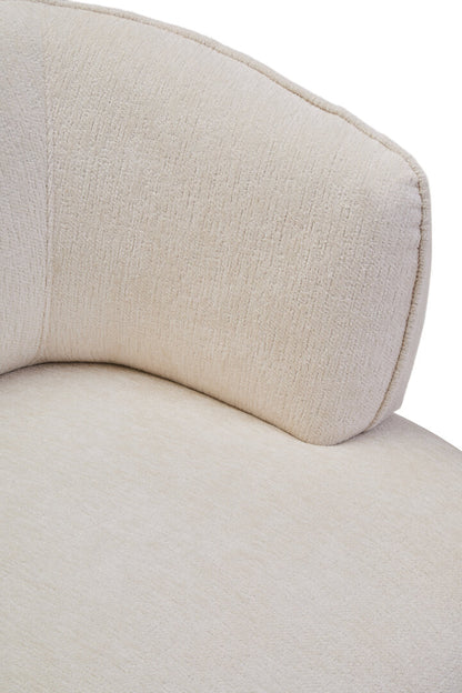 Ophelia Ivory Chenille Curved Chair