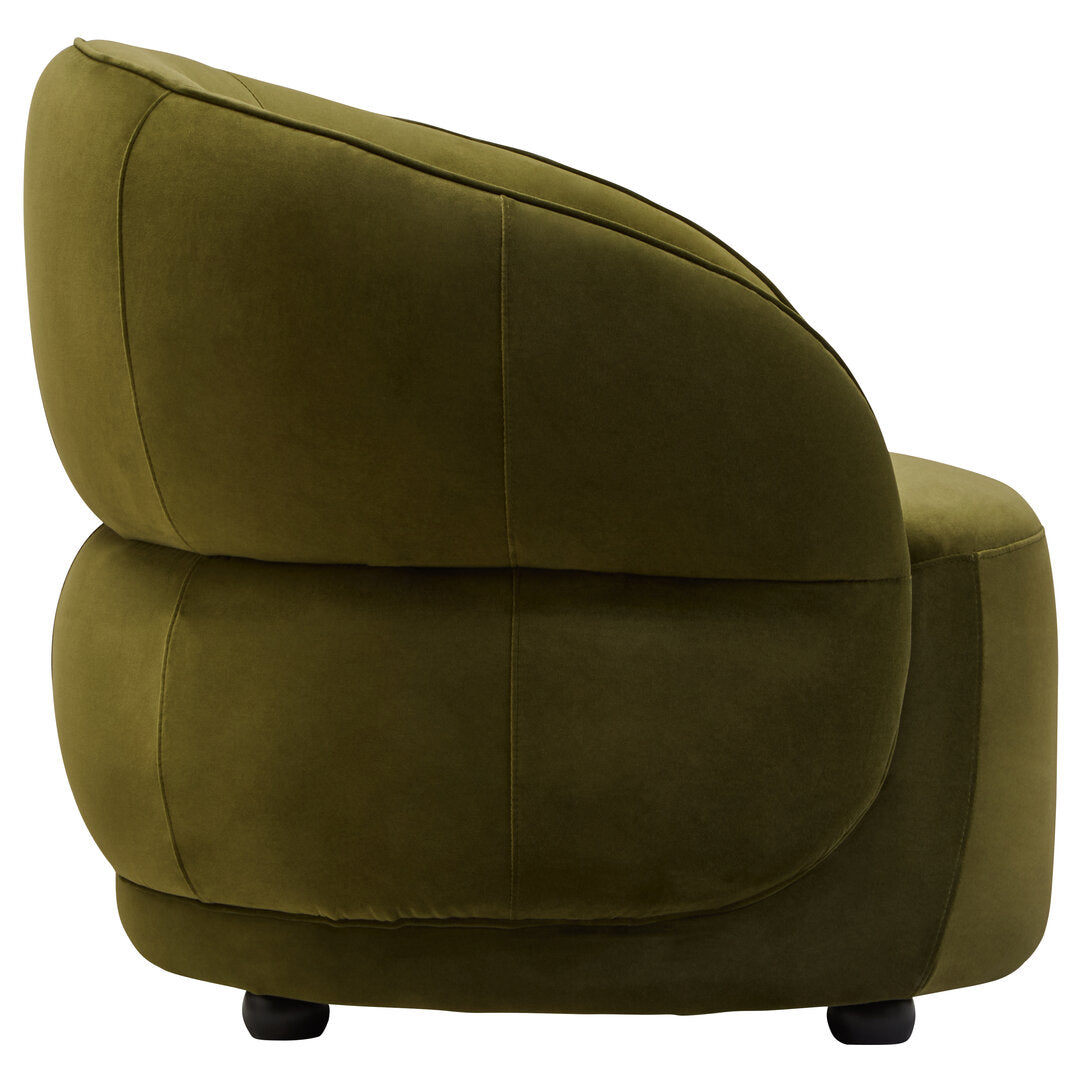 Muse Forest Green Curved Velvet Chair