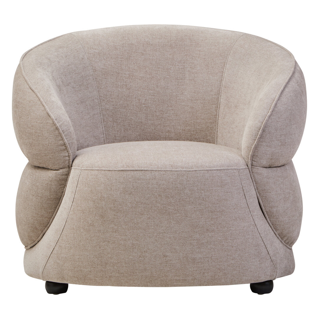 Muse Taupe Chenille Curved Chair