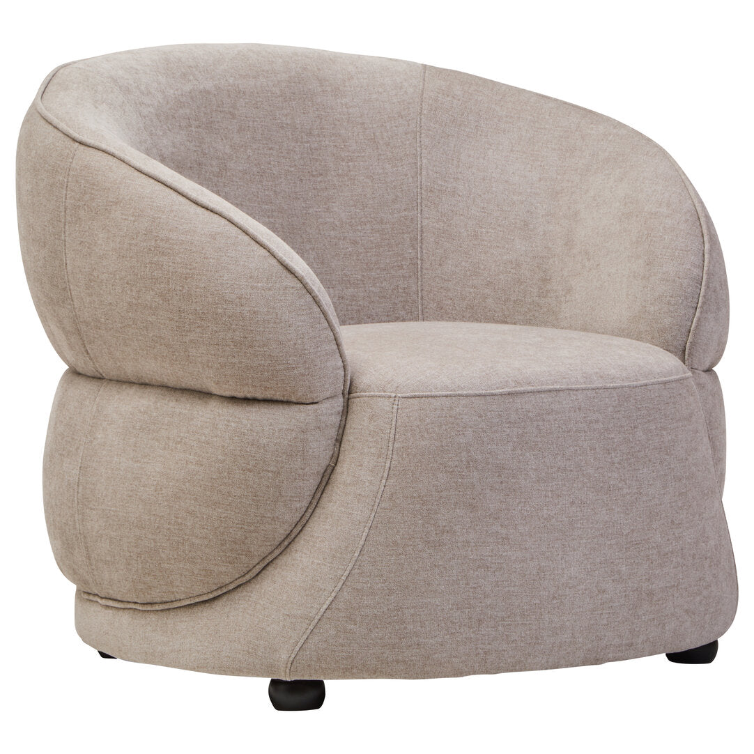 Muse Taupe Chenille Curved Chair