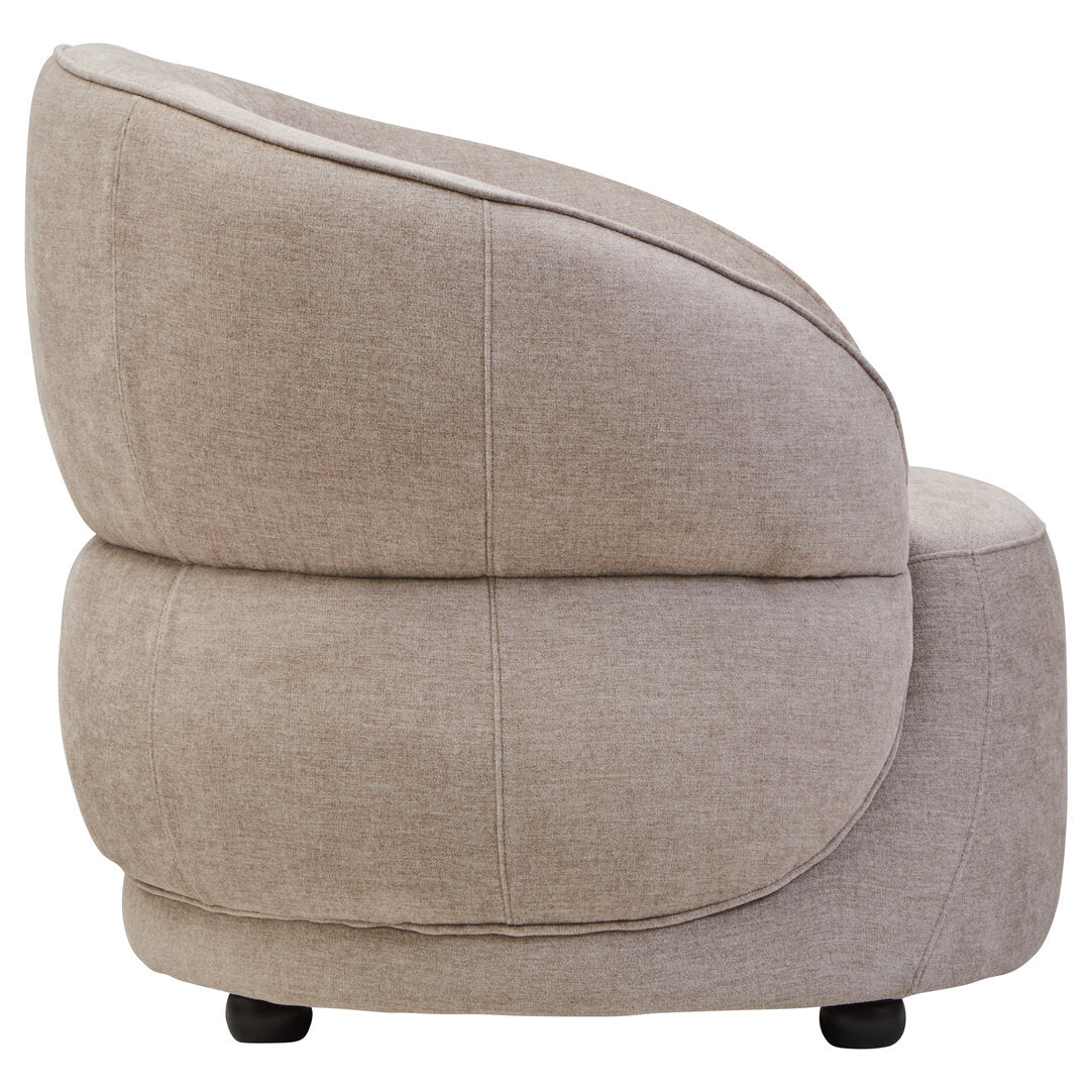 Muse Taupe Chenille Curved Chair