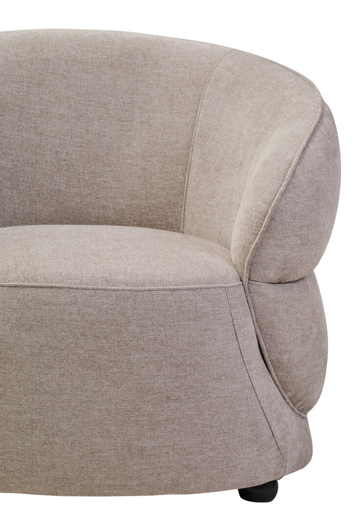 Muse Taupe Chenille Curved Chair