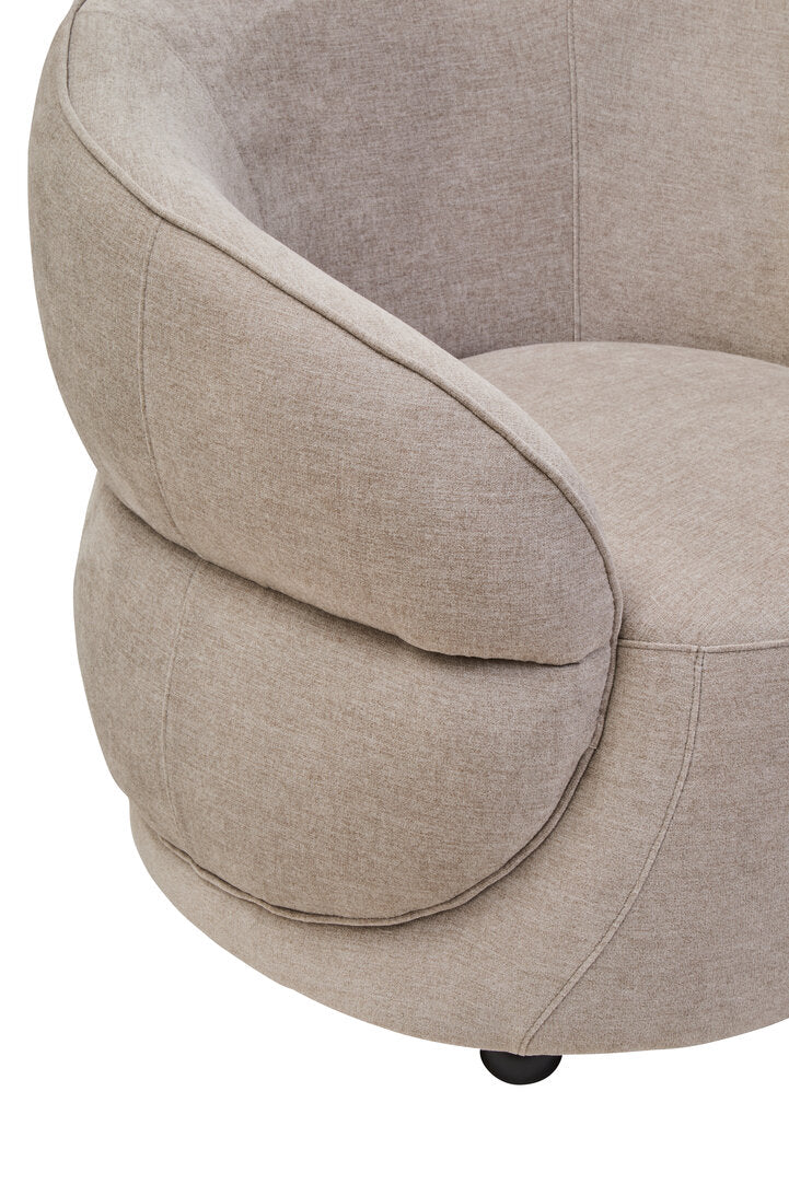 Muse Taupe Chenille Curved Chair