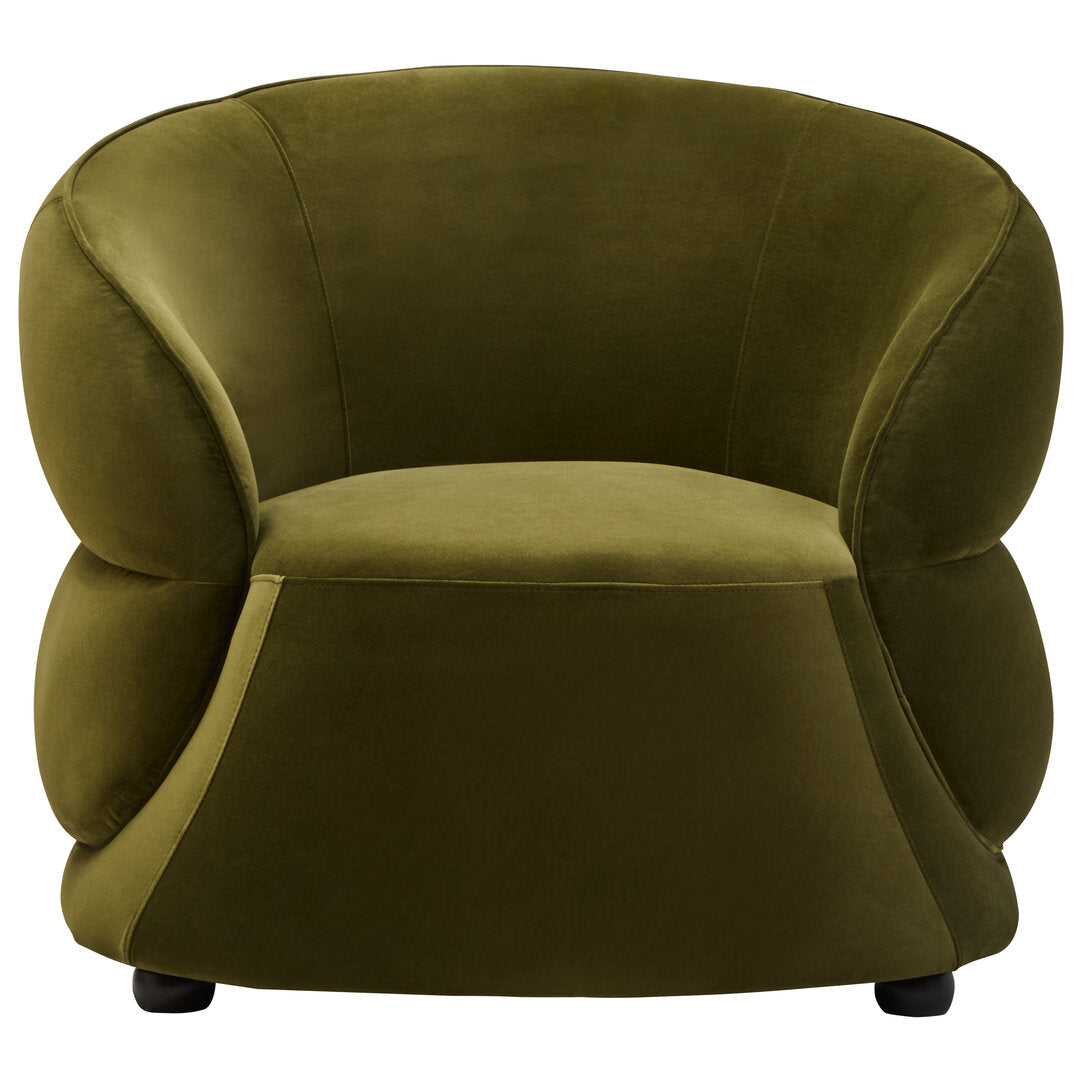 Muse Forest Green Curved Velvet Chair