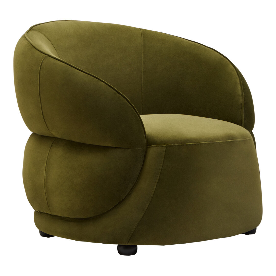 Muse Forest Green Curved Velvet Chair