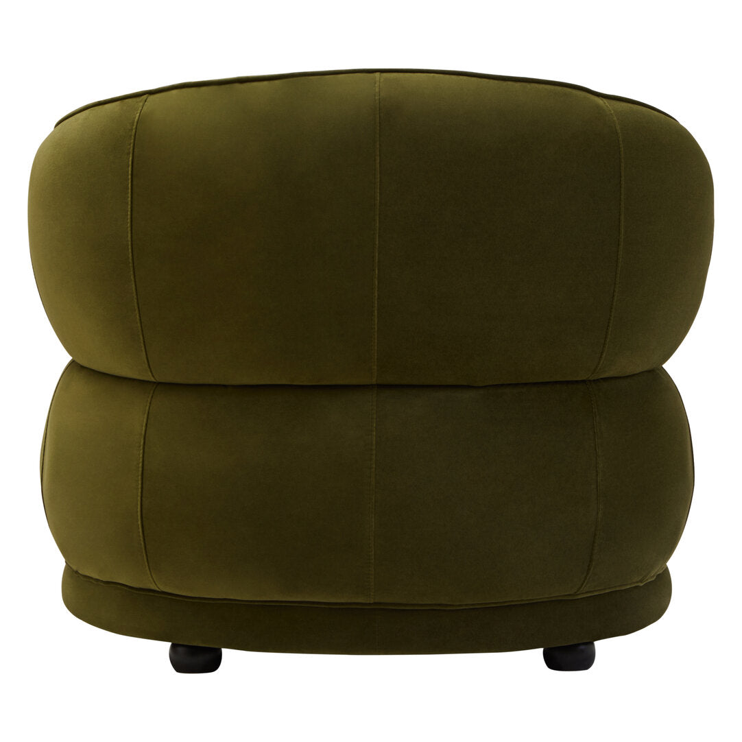 Muse Forest Green Curved Velvet Chair