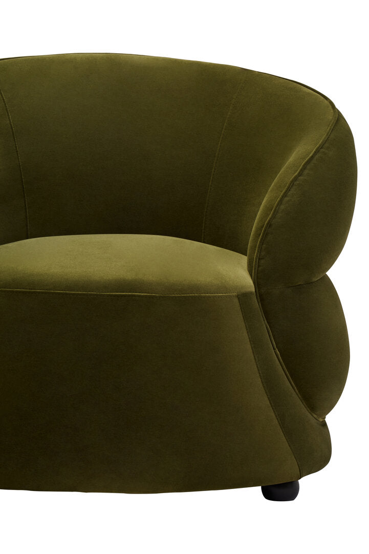 Muse Forest Green Curved Velvet Chair