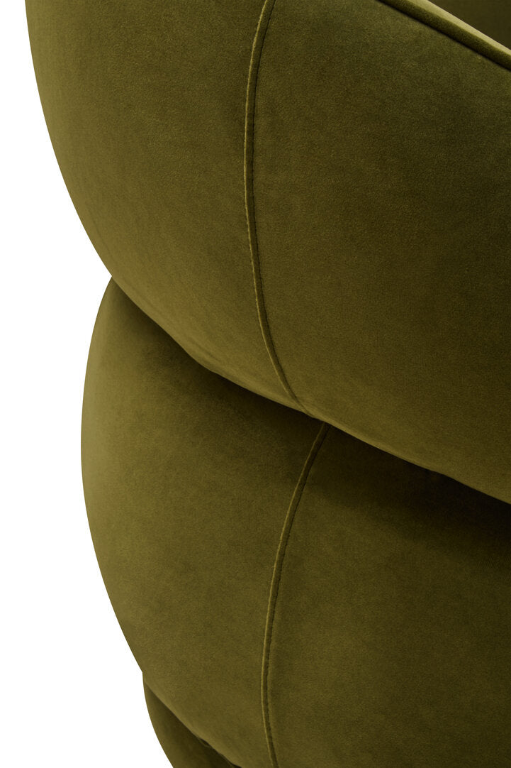 Muse Forest Green Curved Velvet Chair