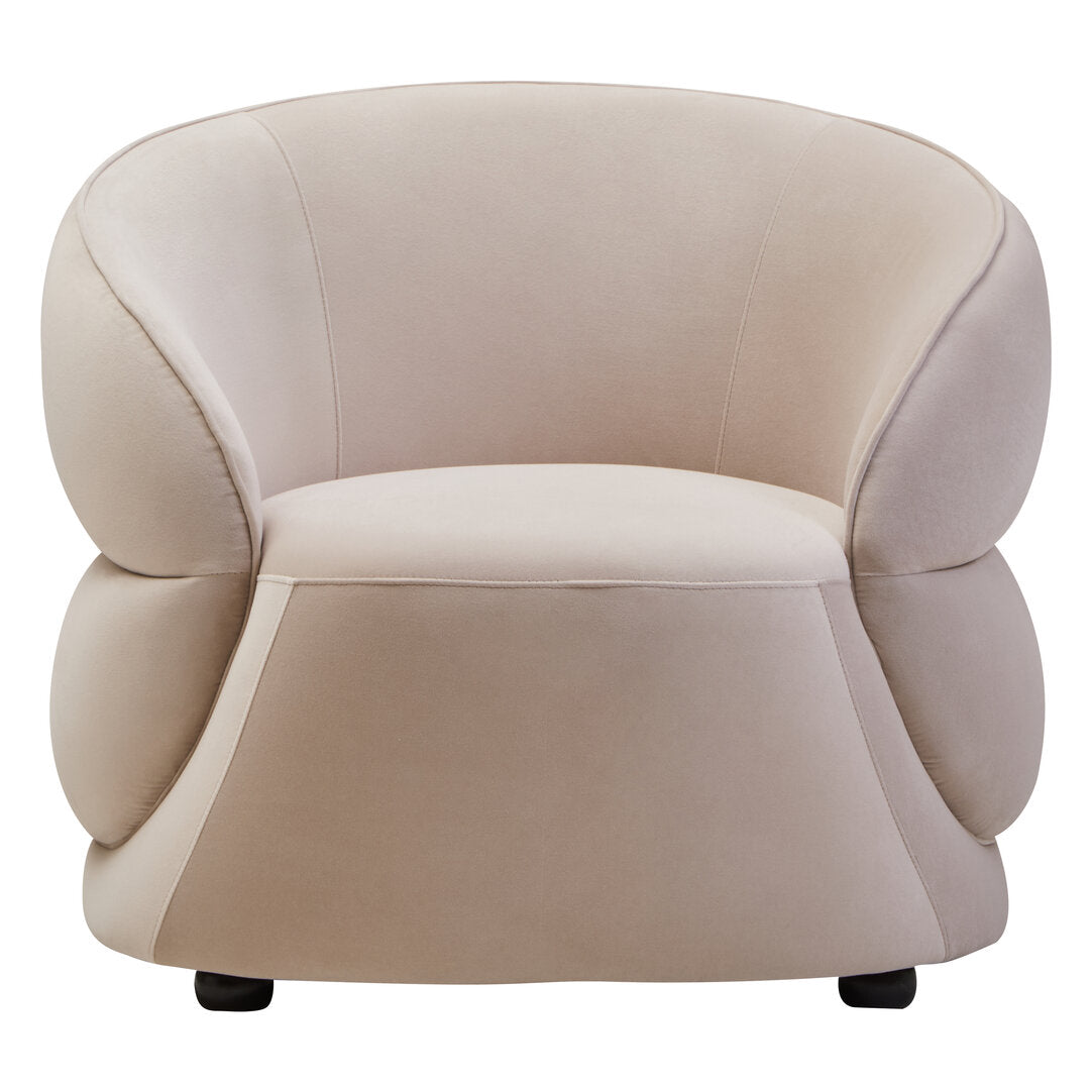Muse Stone Velvet Curved Chair