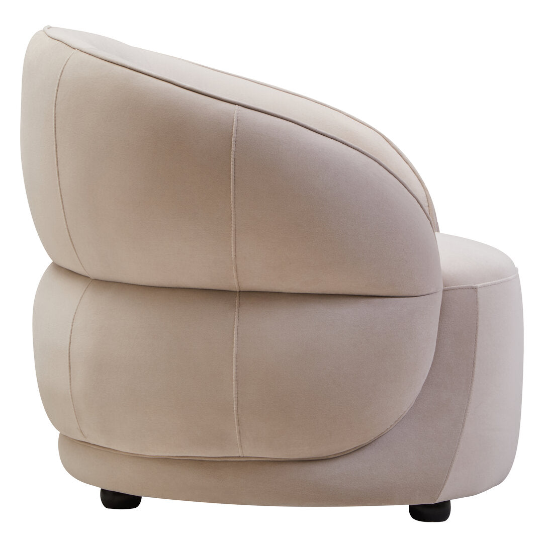 Muse Stone Velvet Curved Chair