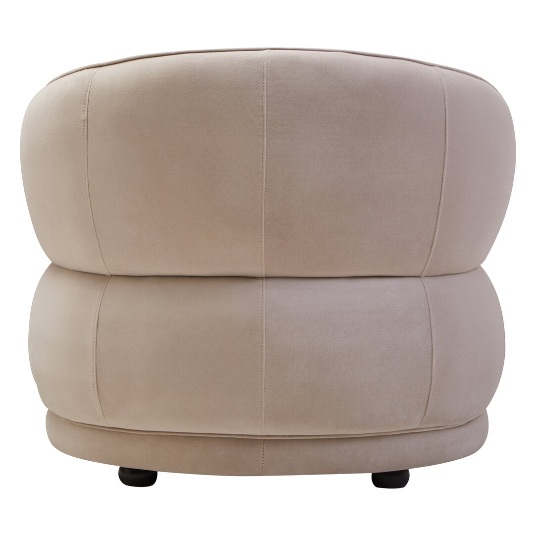 Muse Stone Velvet Curved Chair