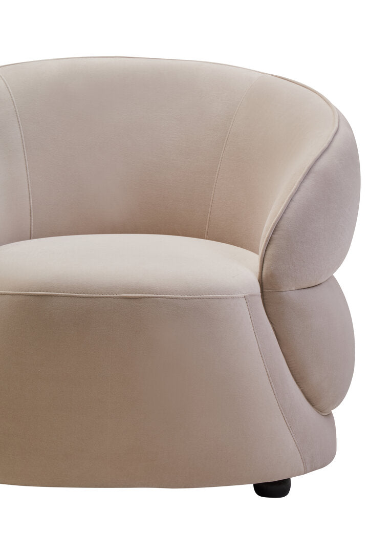 Muse Stone Velvet Curved Chair