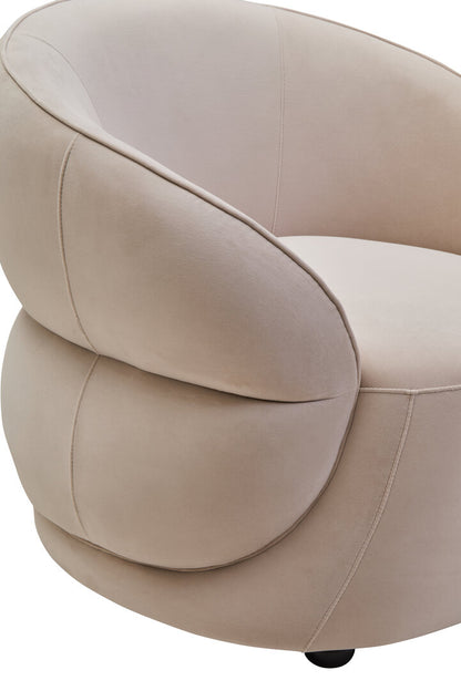 Muse Stone Velvet Curved Chair