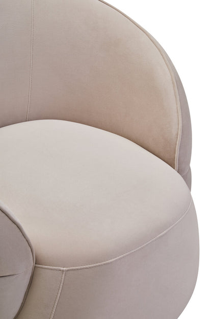 Muse Stone Velvet Curved Chair
