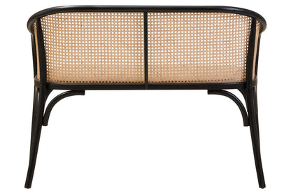 Pacific Natural Cane Bench with Black Beech Wood Frame