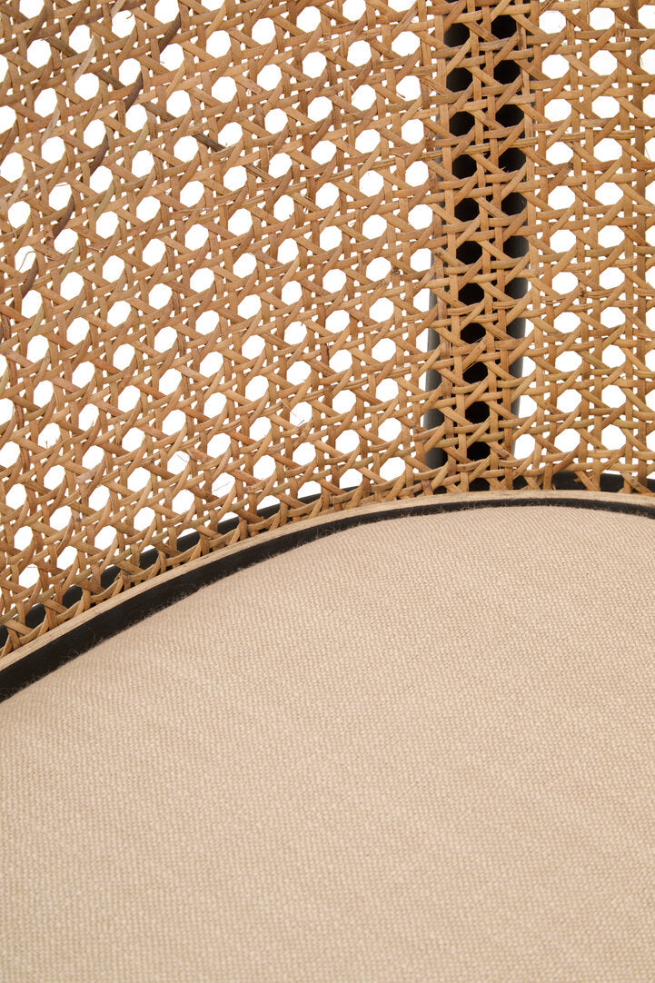 Pacific Natural Cane Bench with Black Beech Wood Frame
