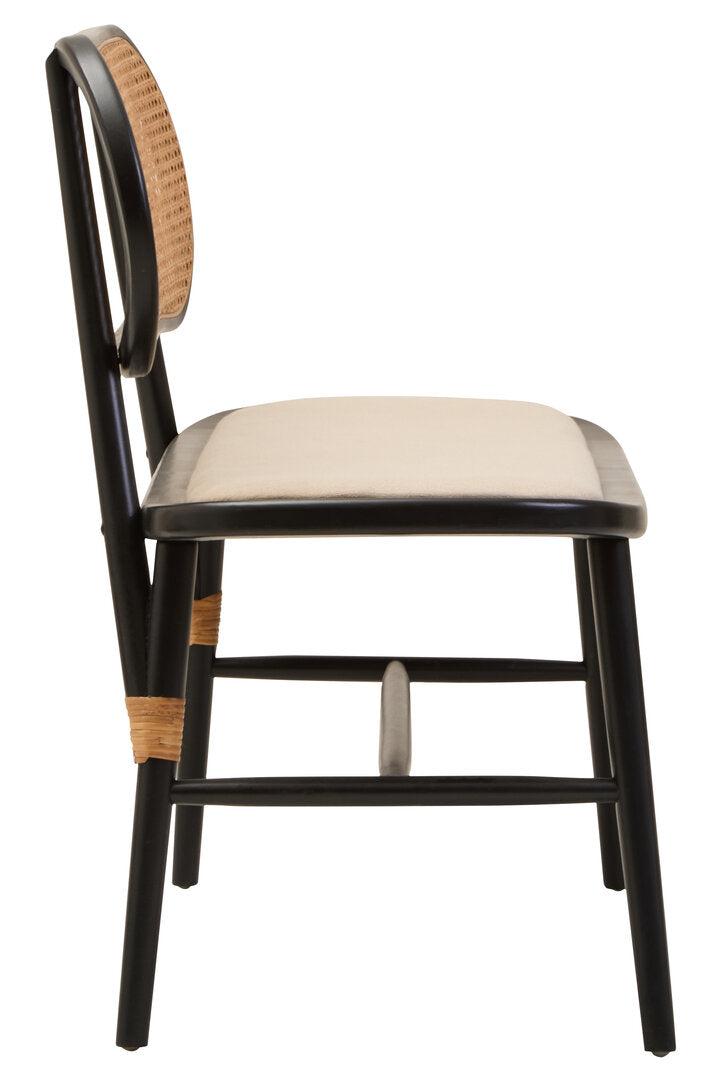 Pacific Natural Cane Bench with Black Elm Wood Frame