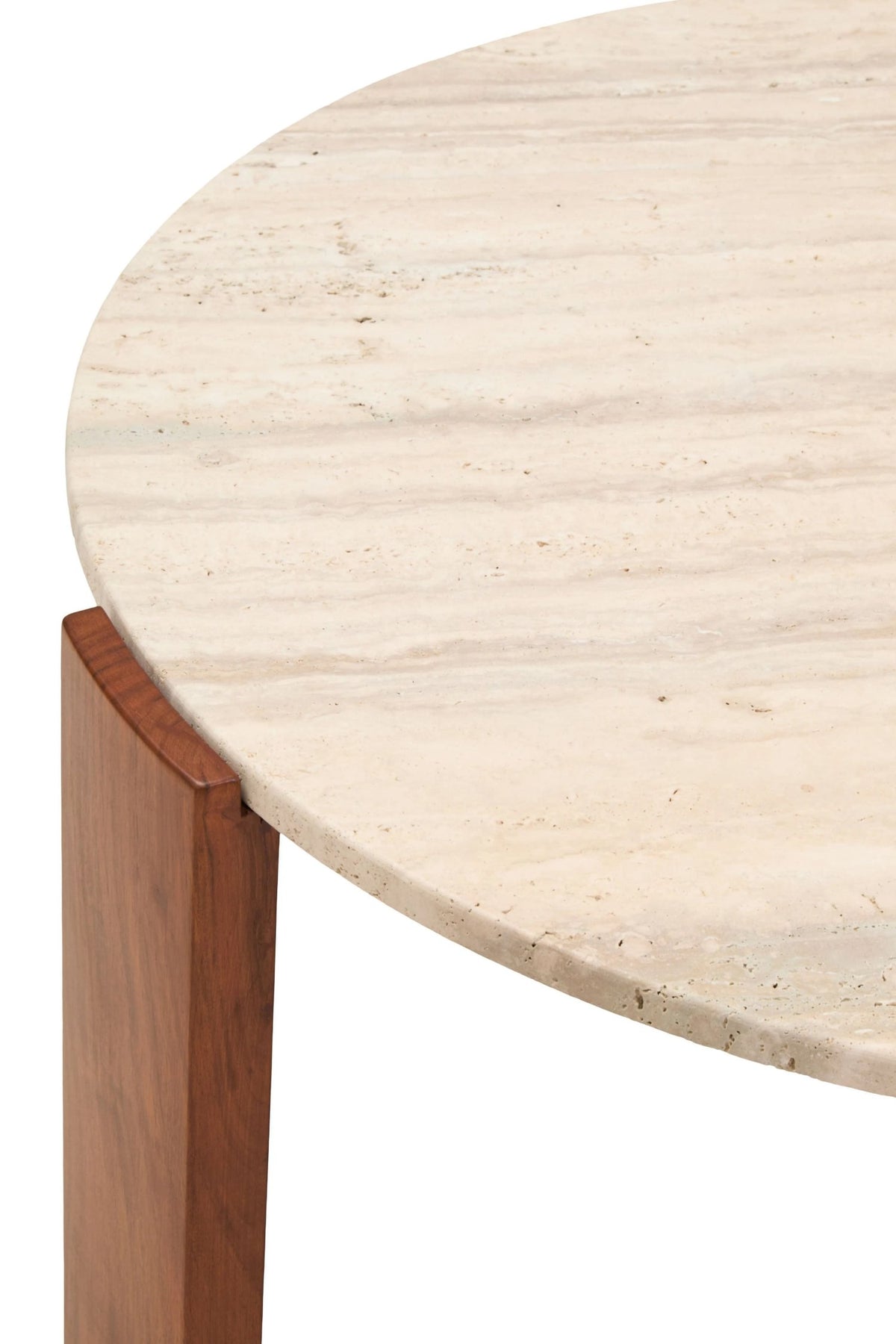 Iberia Travertine and Acacia Wood Large Coffee Table
