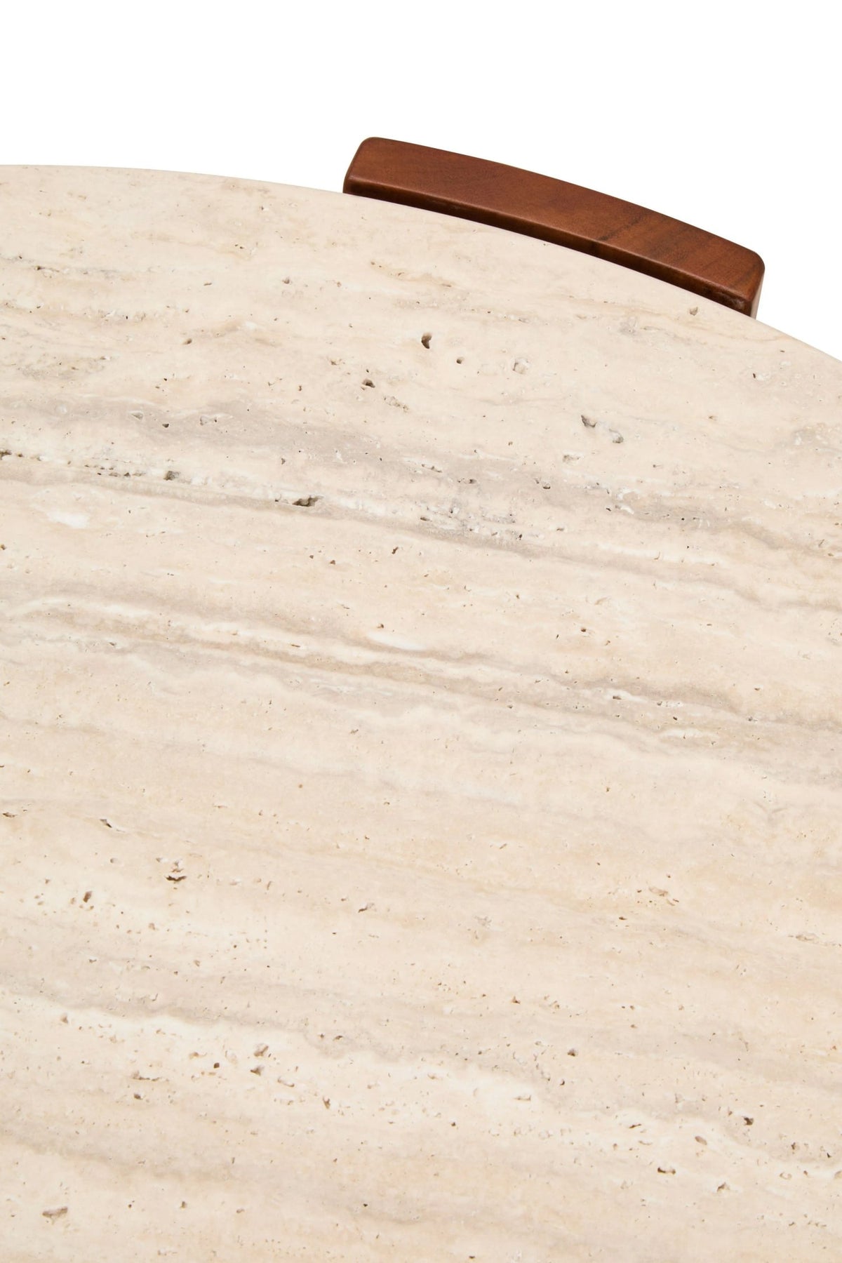 Iberia Travertine and Acacia Wood Large Coffee Table
