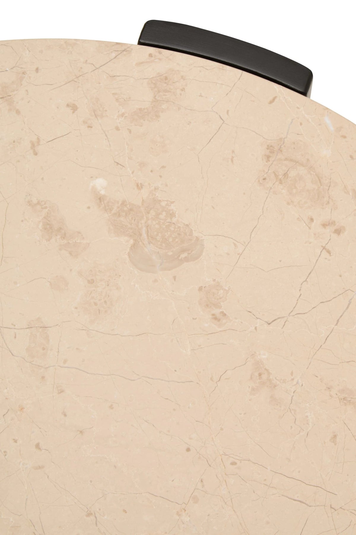 Iberia Cream Marble and Black Acacia Wood Small Coffee Table