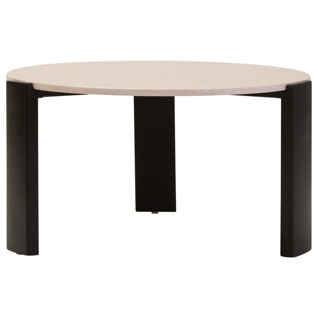 Iberia Round Cream Marble Top Large Coffee Table