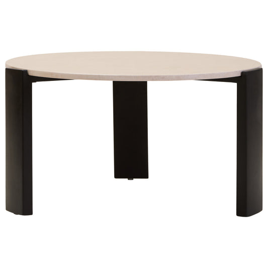 Iberia Round Cream Marble Top Large Coffee Table