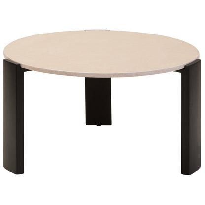 Iberia Round Cream Marble Top Large Coffee Table