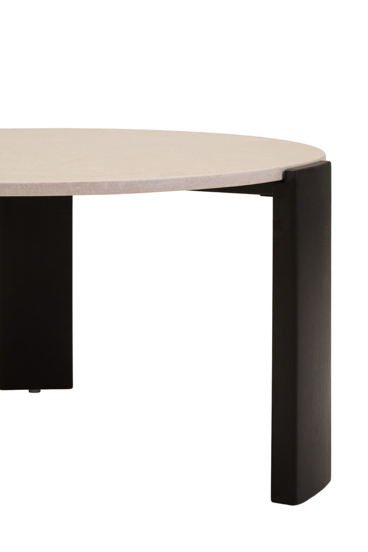 Iberia Round Cream Marble Top Large Coffee Table