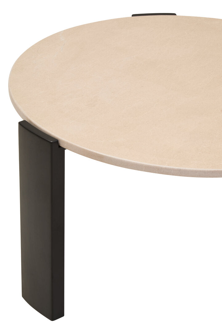 Iberia Round Cream Marble Top Large Coffee Table