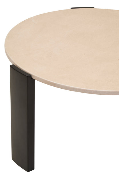 Iberia Round Cream Marble Top Large Coffee Table