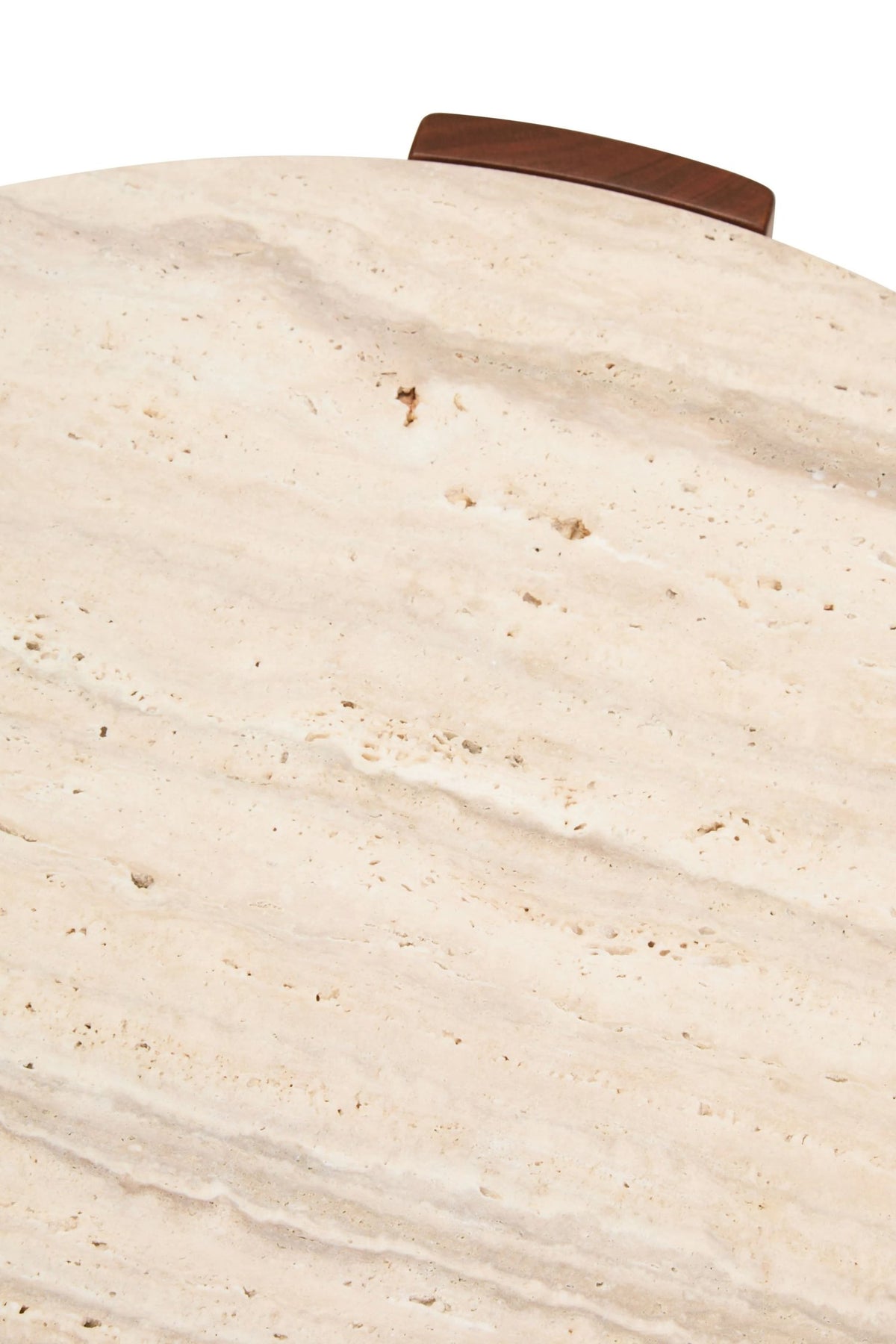 Iberia Travertine and Acacia Wood Small Coffee Table