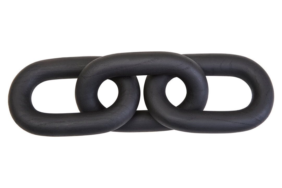 Empire Black Wood 3 Link Chain Decor