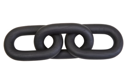 Empire Black Wood 3 Link Chain Decor
