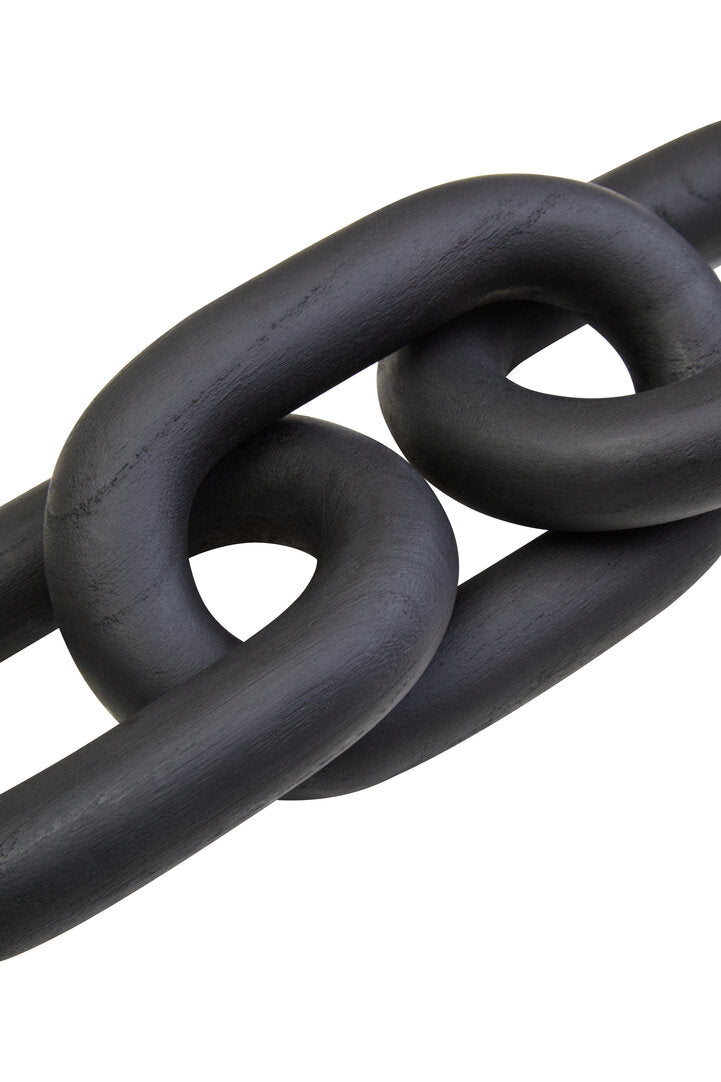 Empire Black Wood 3 Link Chain Decor