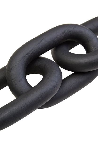 Empire Black Wood 3 Link Chain Decor