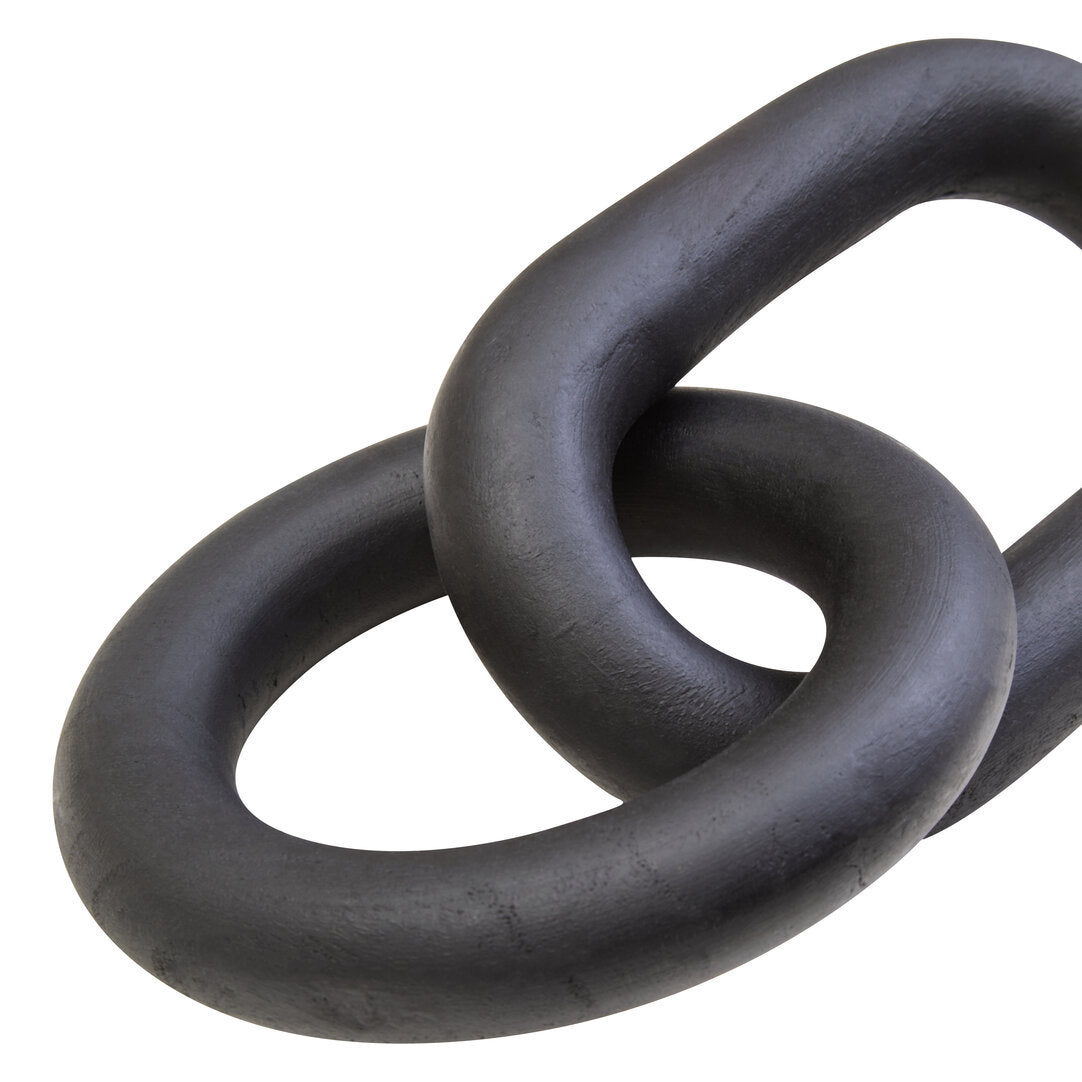 Empire Black Wood 2 Link Chain Decor