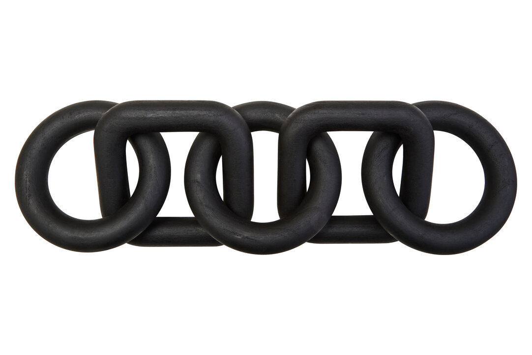 Empire Black Wood Five Link Chain Decor