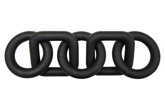 Empire Black Wood Five Link Chain Decor