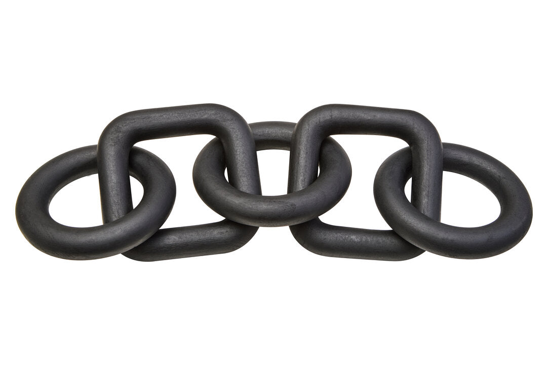 Empire Black Wood Five Link Chain Decor