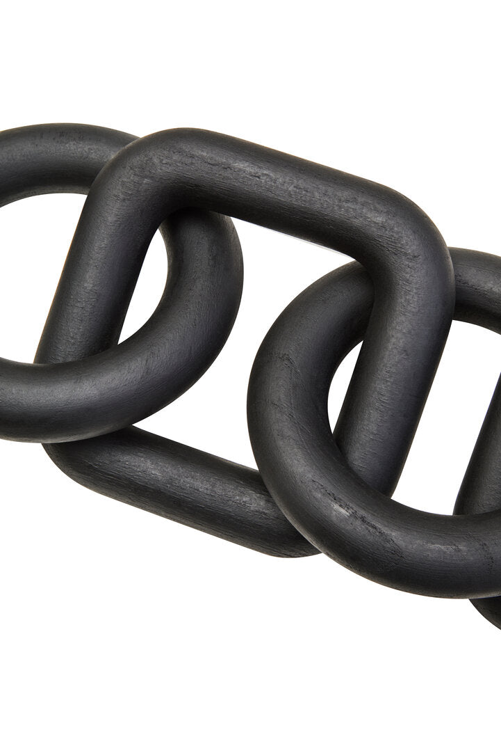 Empire Black Wood Five Link Chain Decor