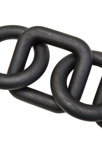 Empire Black Wood Five Link Chain Decor