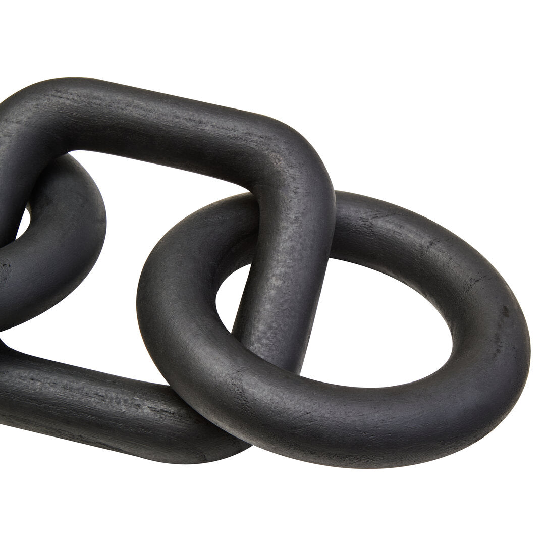 Empire Black Wood Five Link Chain Decor