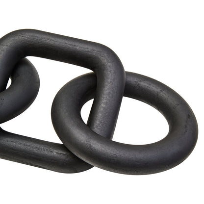 Empire Black Wood Five Link Chain Decor
