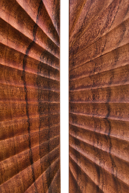 Compass Brown Wood Sculpture With Black Base