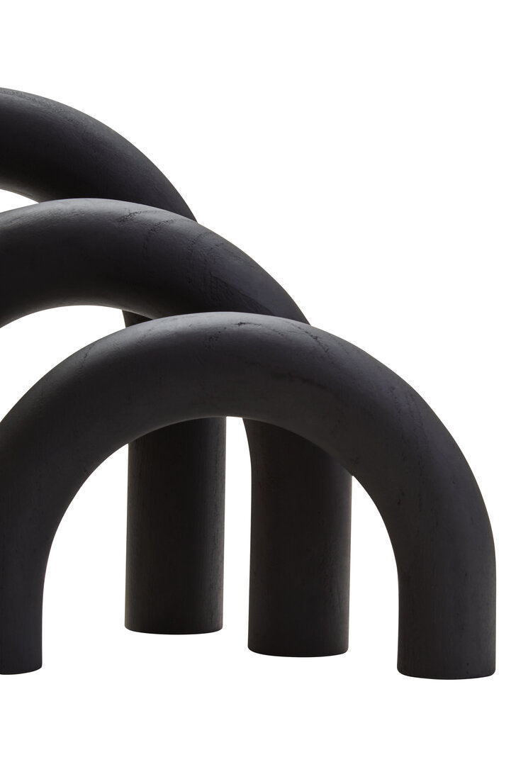 Empire Black Wood Arch Sculpture
