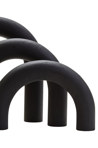 Empire Black Wood Arch Sculpture